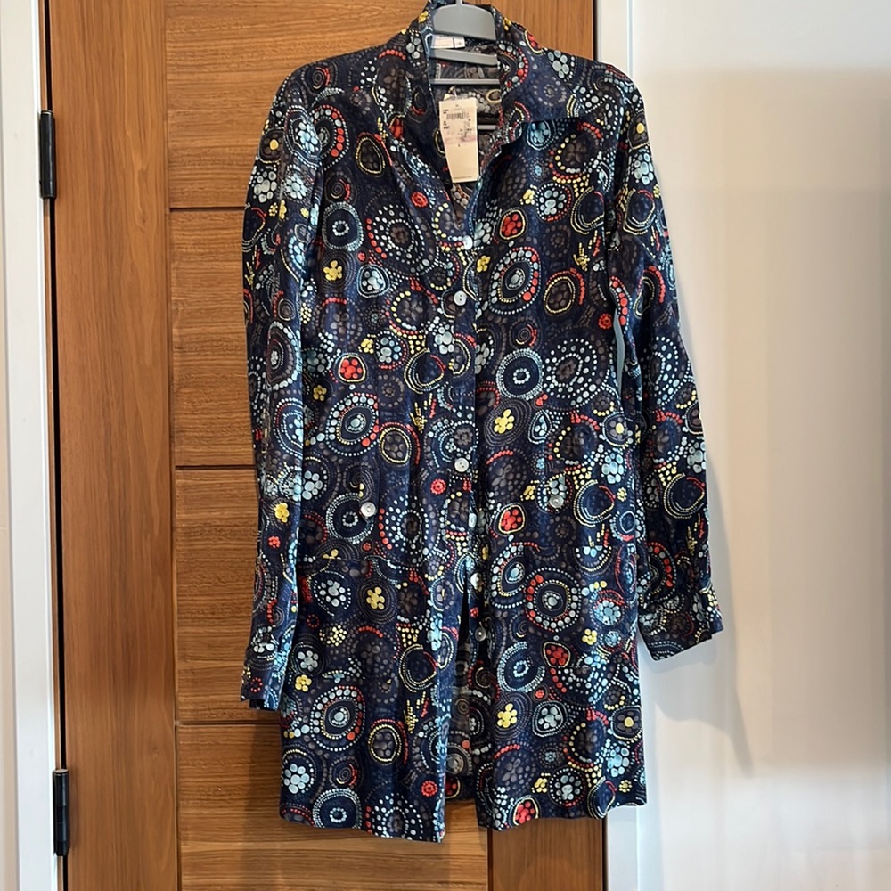 NWT blue print Shirt dress